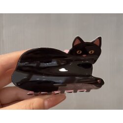 Sevimli Siyah Kedi Saç Tokası