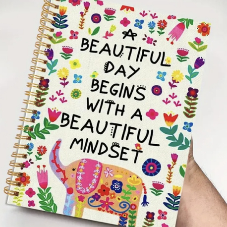 Fil ve Çiçek Tasarımlı Defter