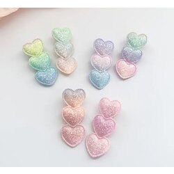 6 lı paket Sevimli Renkli Kalp Saç Tokaları