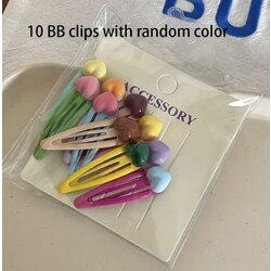 10 lu Paket Kalp Model Saç Tokası Seti