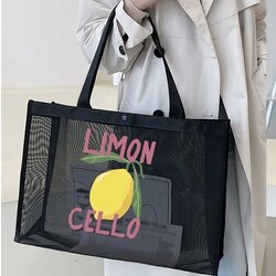Limon Desenli Örgü Büyük Çanta