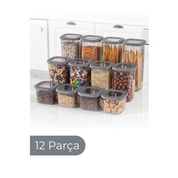 Foly Kare Erzak Saklama Kabı 12'li Set 4x(0,55 LİTRE, 1,2 LİTRE, 1,75 LİTRE)
