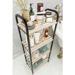Banyo Düzenleyici Mutfak Rafı Banyo Dolabı Çok Amaçlı Dolap 4 Katlı Metal Mutfak Düzenleyici