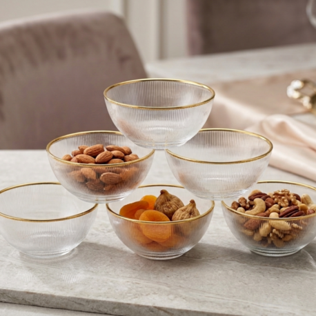 Kristal Gold Kenarlı Kase 