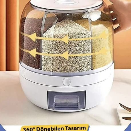 Deductly Kuru Gıda Ve Bakliyat Organizeri (her bölme 1 kg)360°