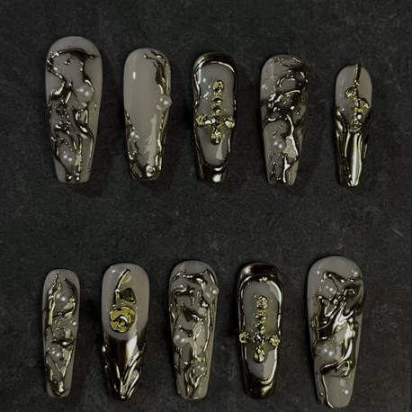 Gold Rose Nail Set