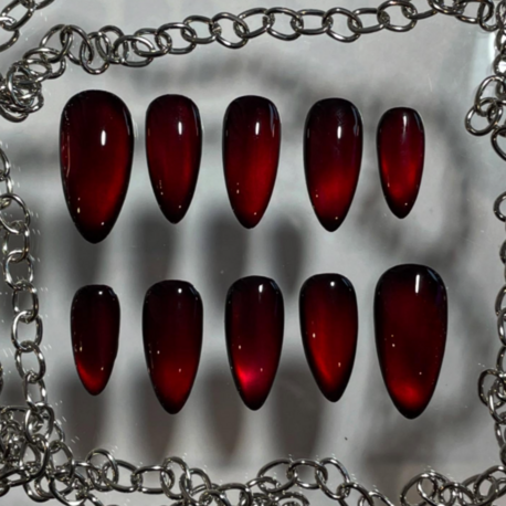 Red Glass Nail Set