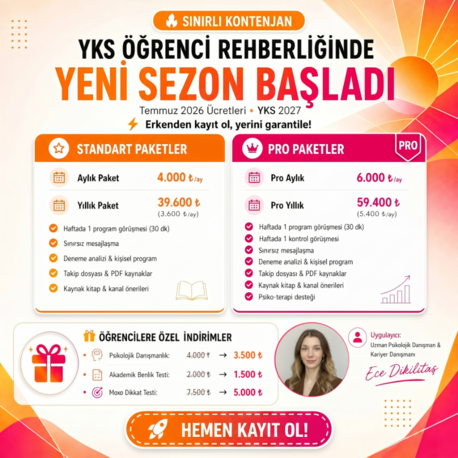 YKS Öğrenci Rehberliği Pro Paket (Aylık)
