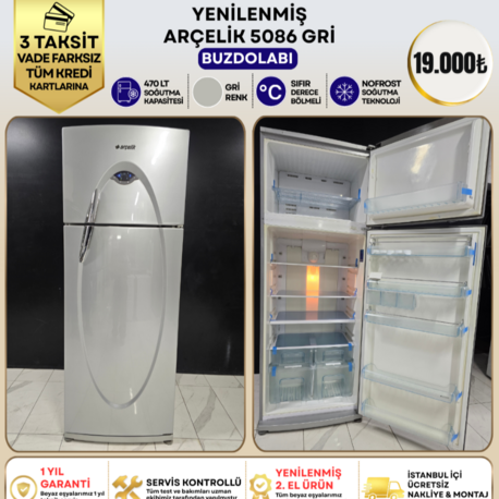 ARÇELİK 5086 GRİ 470 LT NO-FROST BUZDOLABI 