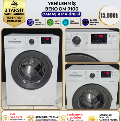 BEKO CM 9100 9 KG 1000 DEVİR ÇAMAŞIR MAKİNESİ