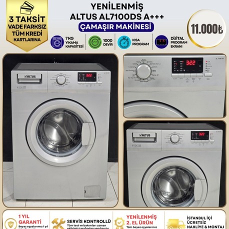 ALTUS AL 7100 DS A+++ 7 KG 1000 DEVİR ÇAMAŞIR MAKİNESİ
