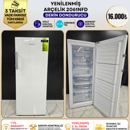 ARÇELİK 2061 NFD 270 LT NO-FROST 6 BÖLMELİ DERIN DONDURUCU