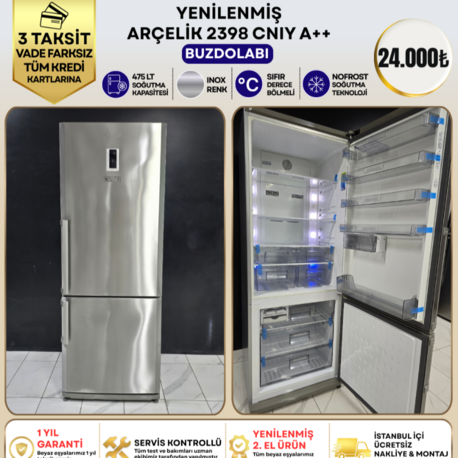 ARÇELİK 2398 CNIY A++ 475 LİTRE NO-FROST BUZDOLABI