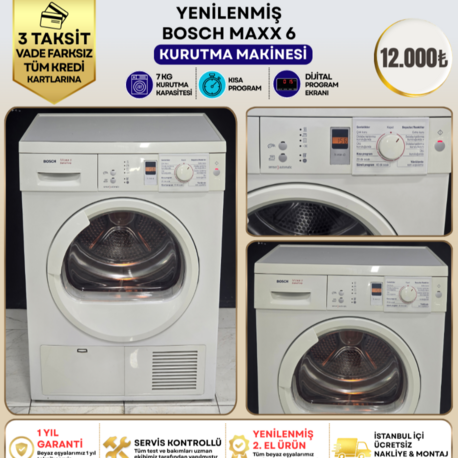 BOSCH WTE86300BY MAXX 6 SENSITIVE 7 KG KURUTMA MAKİNESİ