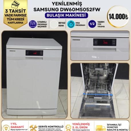 SAMSUNG DW60M5052FW 5 PROGRAMLI BULAŞIK MAKİNESİ