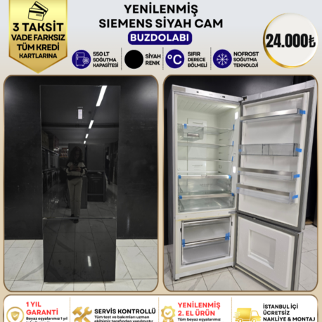 SIEMENS 550 LİTRE PREMIUM SİYAH CAM NO-FROST BUZDOLABI