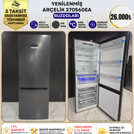 ARÇELİK 270560 EA 560 LT ANTRASİT KOMBİ NO-FROST BUZDOLABI