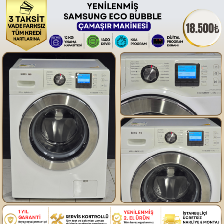 SAMSUNG ECO BUBBLE 12 KG 1400 DEVİR ÇAMAŞIR MAKİNESİ