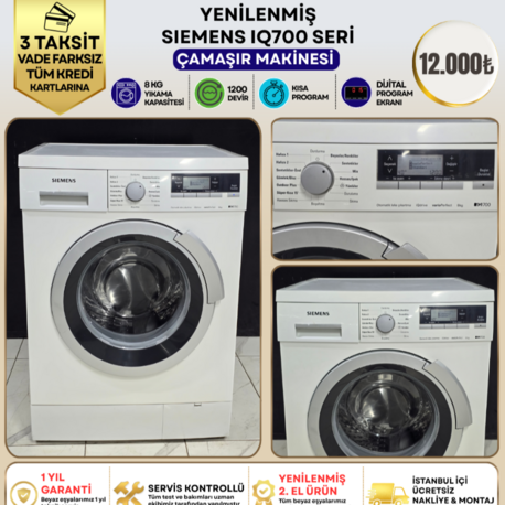 SIEMENS iQ700 8 KG 1200 DEVİR ÇAMAŞIR MAKİNESİ