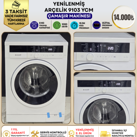 ARÇELİK 9103 YP 9 KG 1000 DEVİR ÇAMAŞIR MAKİNESİ 