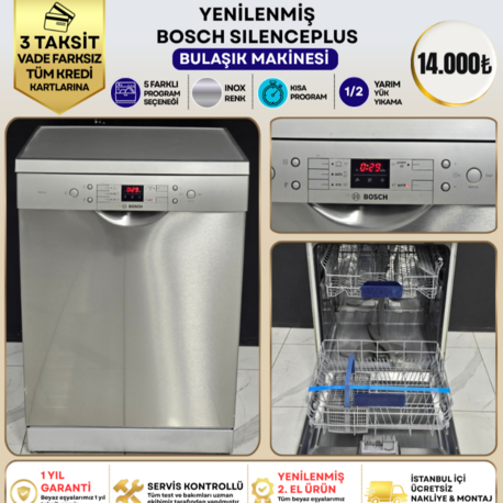 BOSCH SILENCEPLUS 5 PROGRAMLI İNOX BULAŞIK MAKİNESİ