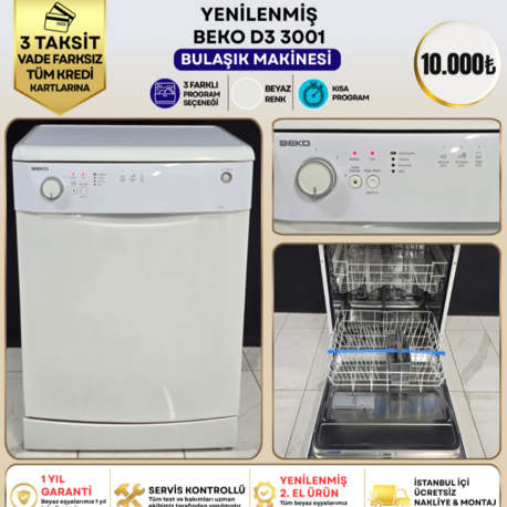 BEKO D3 3001 3 PROGRAMLI BULAŞIK MAKİNESİ 