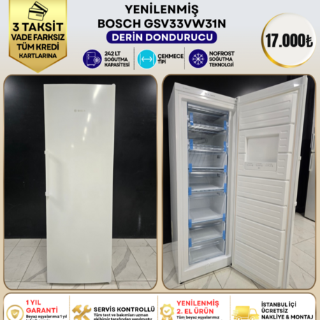 BOSCH GSV33VW31N 7 ÇEKMECELİ 242 LT DERİN DONDURUCU