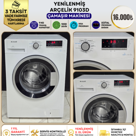 ARÇELİK 9103 D 9 KG 1000 DEVİR ÇAMAŞIR MAKİNESİ