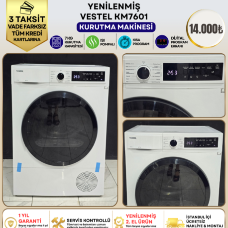 VESTEL KM 7601 7 KG KURUTMA MAKİNESİ