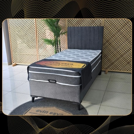 OSLO GRİ 90-190 YATAK BAZA BAŞLIK SETİ
