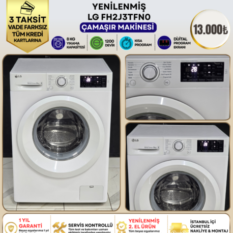 LG FH2J3TDN0 INVERTER DIRECT DRIVE 8 KG 1200 DEVİR ÇAMAŞIR MAKİNESİ