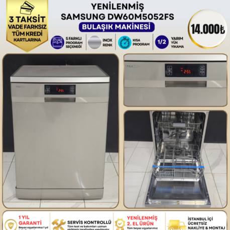 SAMSUNG DW60M5052FS 5 PROGRAMLI INOX BULAŞIK MAKİNESİ