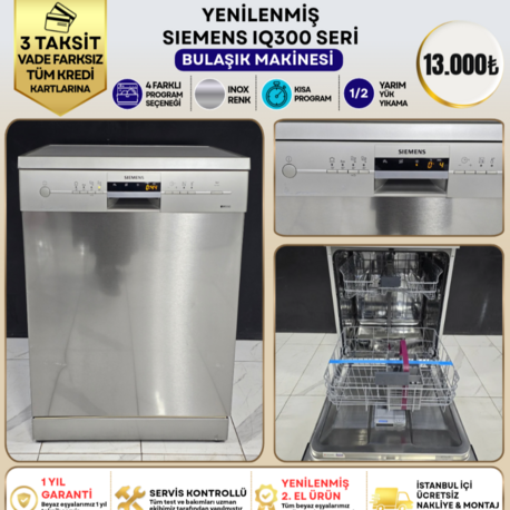 SIEMENS iQ300 INOX 4 PROGRAMLI BULAŞIK MAKİNESİ 