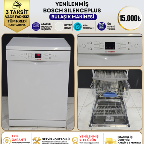 BOSCH SILENCEPLUS 6 PROGRAMLI 3 SEPETLİ BULAŞIK MAKİNESİ
