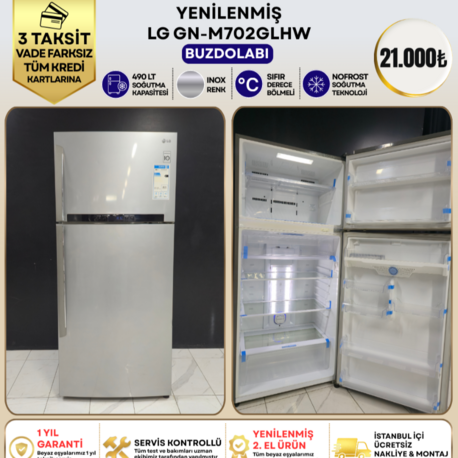 LG GN-M702GLHW 490 LT İNOX NO-FROST BUZDOLABI