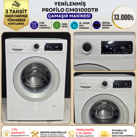 PROFİLO CMG100DTR PREMIUM 9 KG 1000 DEVİR ÇAMAŞIR MAKİNESİ