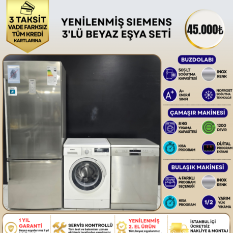 SIEMENS INOX 3'LÜ BEYAZ EŞYA SETİ