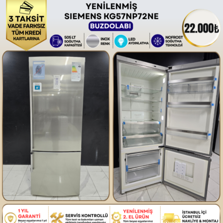 SIEMENS KG57NP72NE INOX 505 LT NO-FROST BUZDOLABI