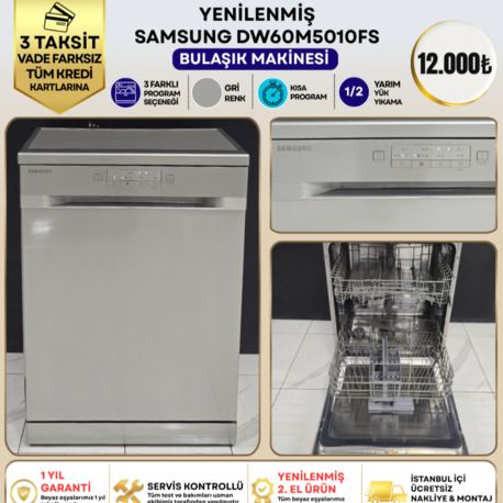 SAMSUNG DW60M5010FS 3 PROGRAMLI INOX BULAŞIK MAKİNESİ