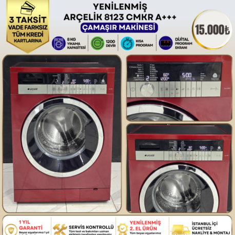 ARÇELİK 8123 CMKR A+++ 8 KG 1200 DEVİR ÇAMAŞIR MAKİNESİ