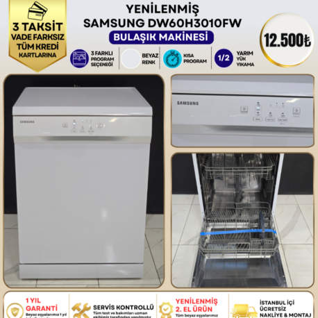 SAMSUNG DW60H3010FW 3 PROGRAMLI  BULAŞIK MAKİNESİ 