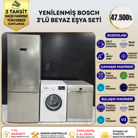 BOSCH 3'LÜ BEYAZ EŞYA SETİ