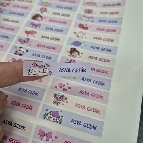  Kişiye Özel Okul Etiketi Seti | KIZ 