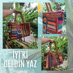 Boho çanta/Deri sap
