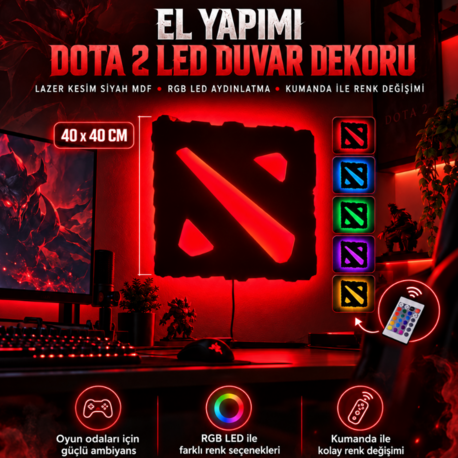 Dota 2 LED Duvar Dekoru 40x40