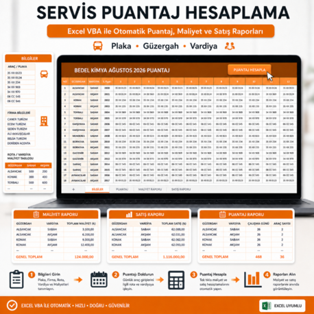 Servis Puantaj Hesaplama Programı - Excel VBA