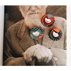 Birdie Broş (Desenli) 