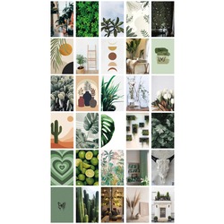 Botanical 30'lu Duvar Posteri Seti Oda Dekoru Botanik Temalı Poster Seti