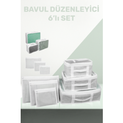6'lı Set Bavul Içi Düzenleyici, Bavul Organizer, Valiz Düzenleyici Hurç