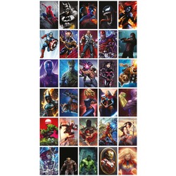 Marvel Kahramanlar Çizim Poster Seti 30'lu Duvar Posteri Seti Oda Dekoru Kolaj Seti